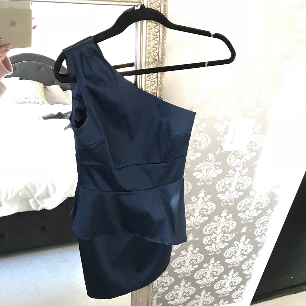 Guess by Marciano One Shoulder Peplum Dress